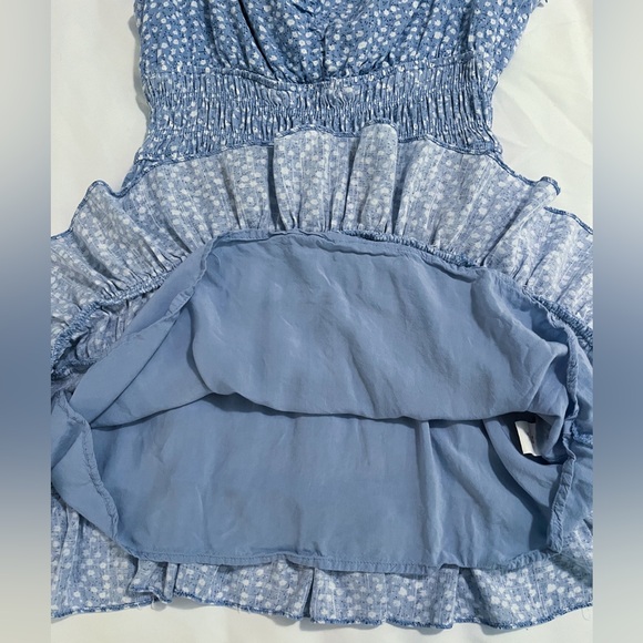Sweet Pot Blue Floral Ruffle Mini Dress Size 10 - Picture 10 of 13